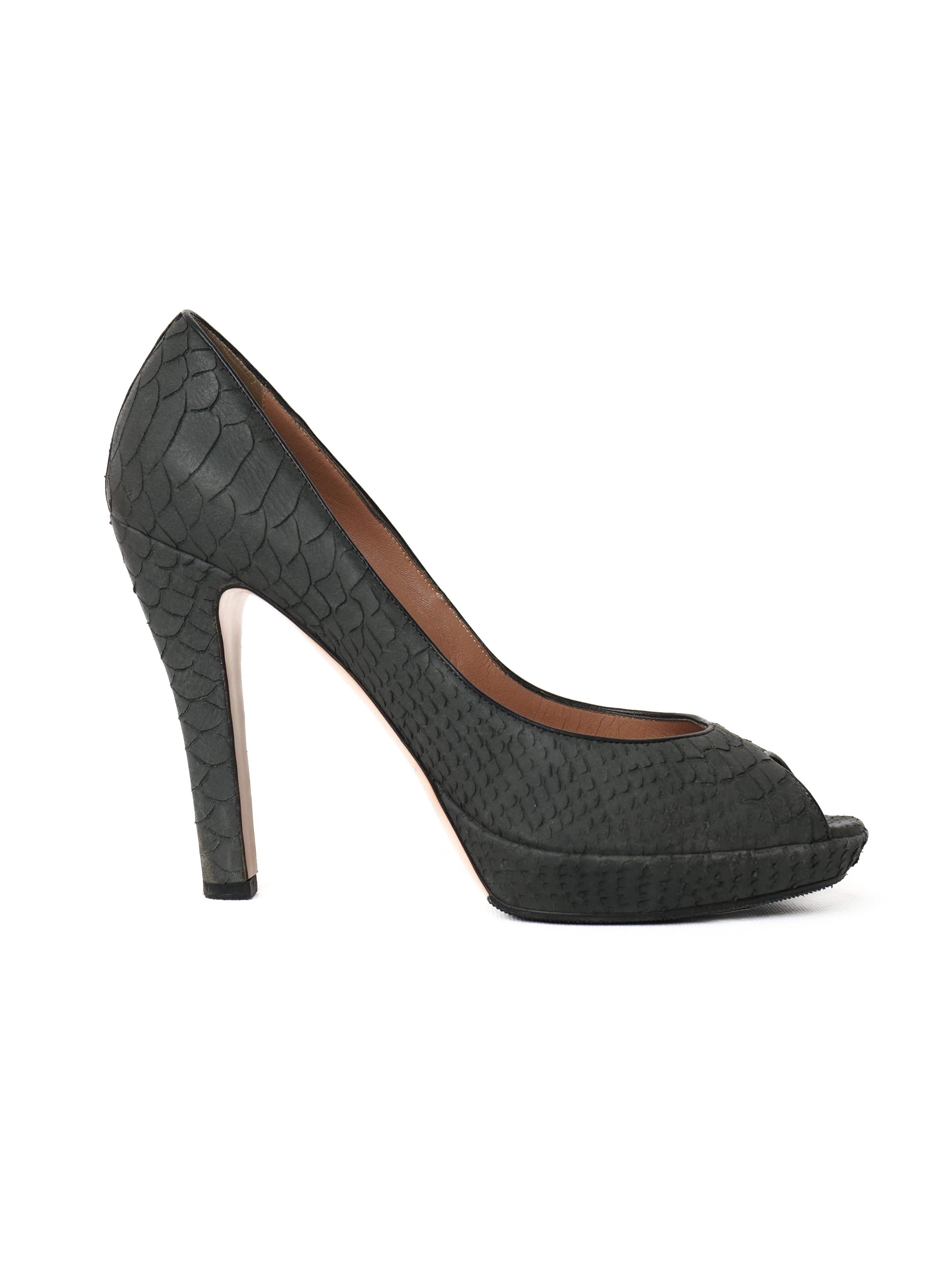 Emporio Armani Green Leather High Heel Pumps — 2