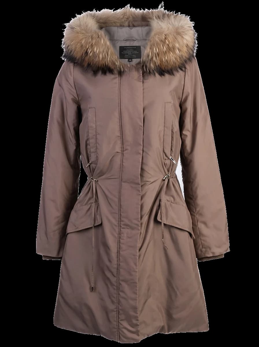 Yves Salamon Gray Polyester Puffer Jacket — photo 1