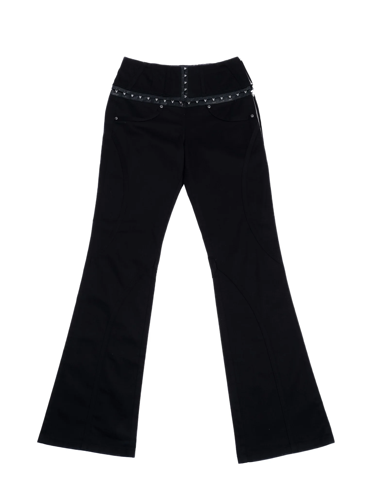 Exte Black Cotton Casual Trousers — 2