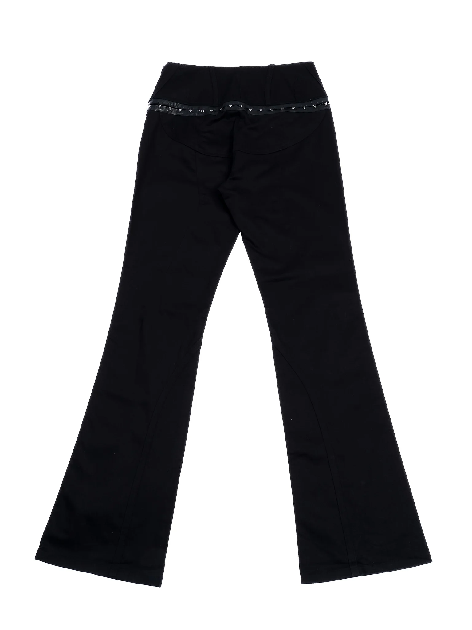 Exte Black Cotton Casual Trousers — 3