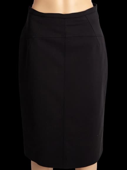 Max Mara Black Polyester Pencil Skirt