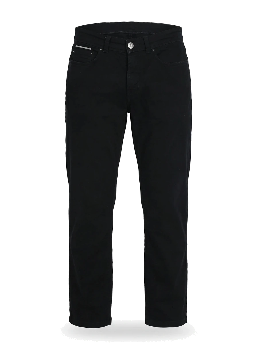 Trussardi Black Cotton Casual Trousers — 1