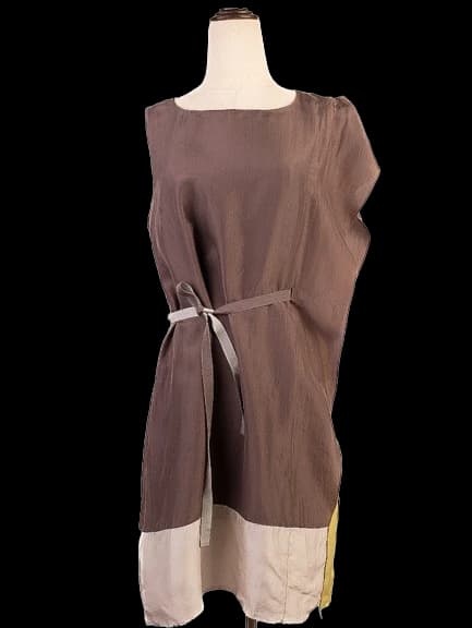 Trussardi Gray Silk Midi Dress