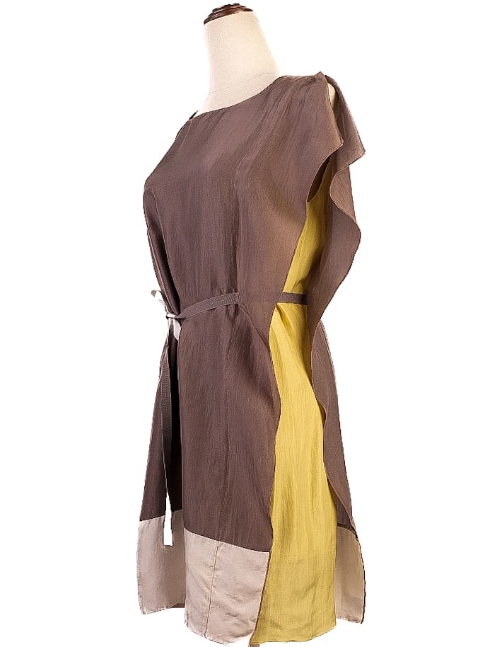 Trussardi Gray Silk Midi Dress — 2