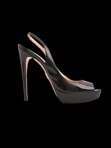 Prada Black Leather High Heel Sandals — photo 1
