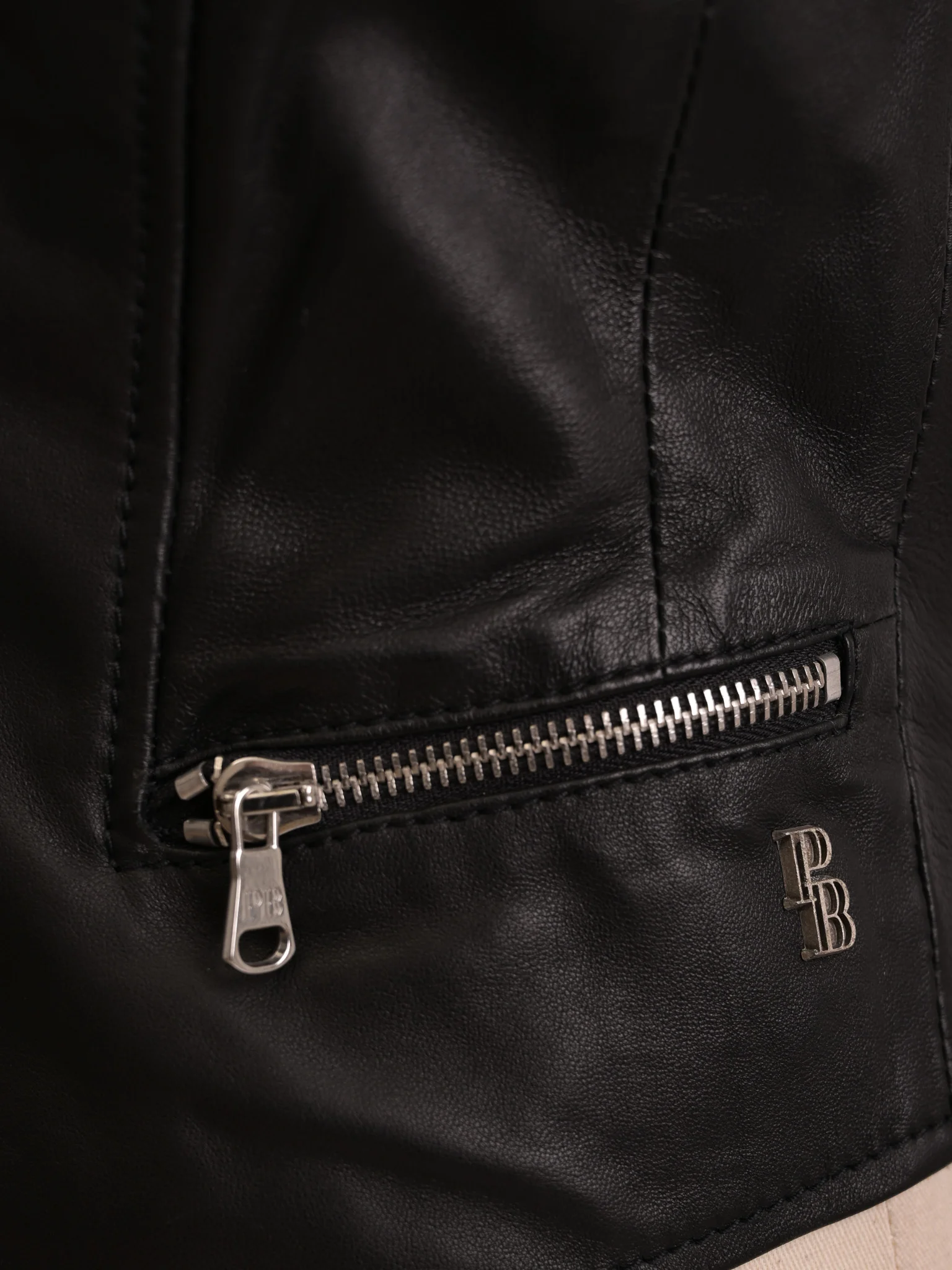 Balmain Black Leather Vest — 2