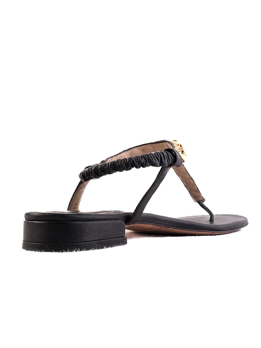 Stuart Weitzman Black Leather Slides — 3