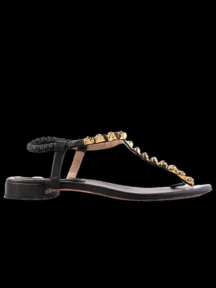 Stuart Weitzman Black Leather Slides