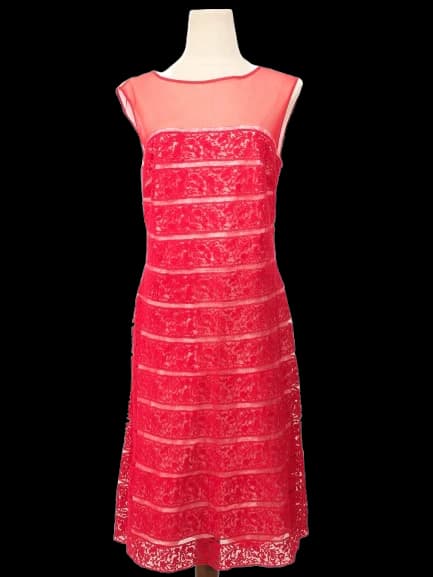 Tadashi Red Cotton Evening Gown