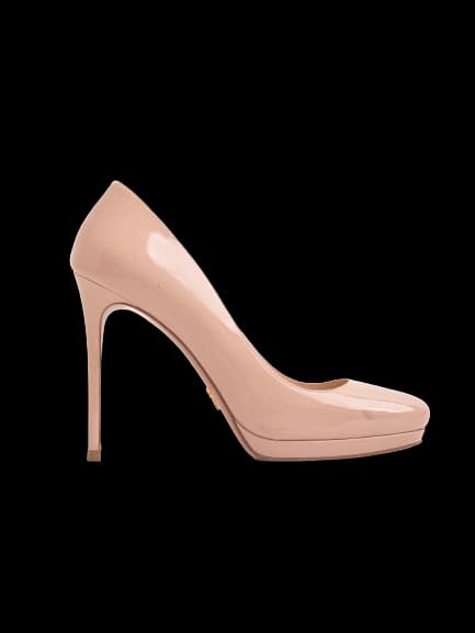 Prada White Lacquer High Heel Pumps