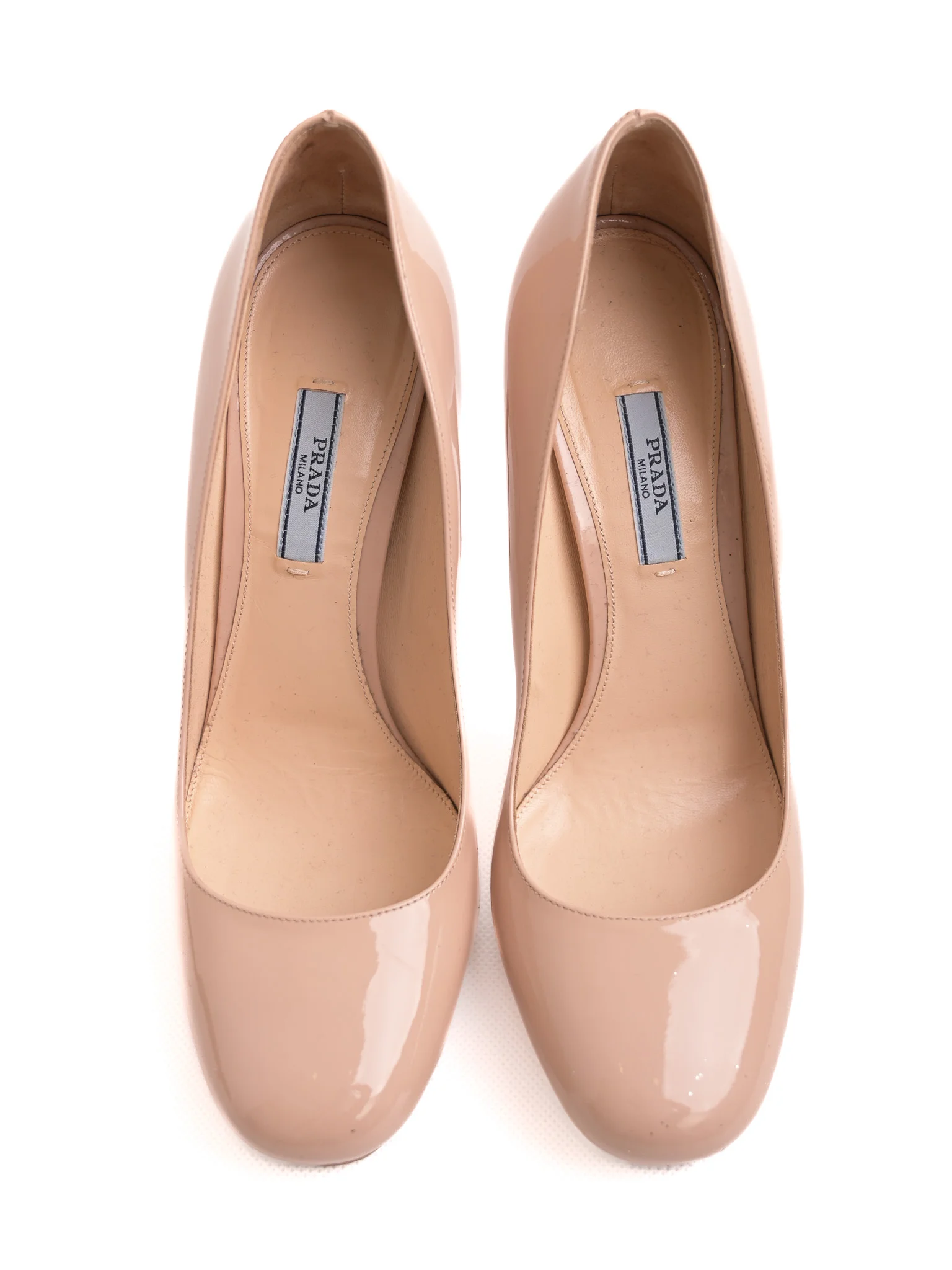 Prada White Lacquer High Heel Pumps — 3