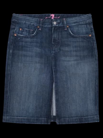 For all 7 mankind Blue Cotton Pencil Skirt — photo 1
