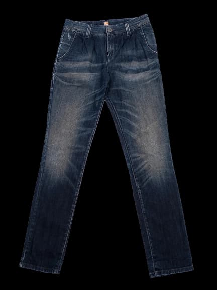 Hugo Boss Blue Cotton Tapered Jeans — photo 1