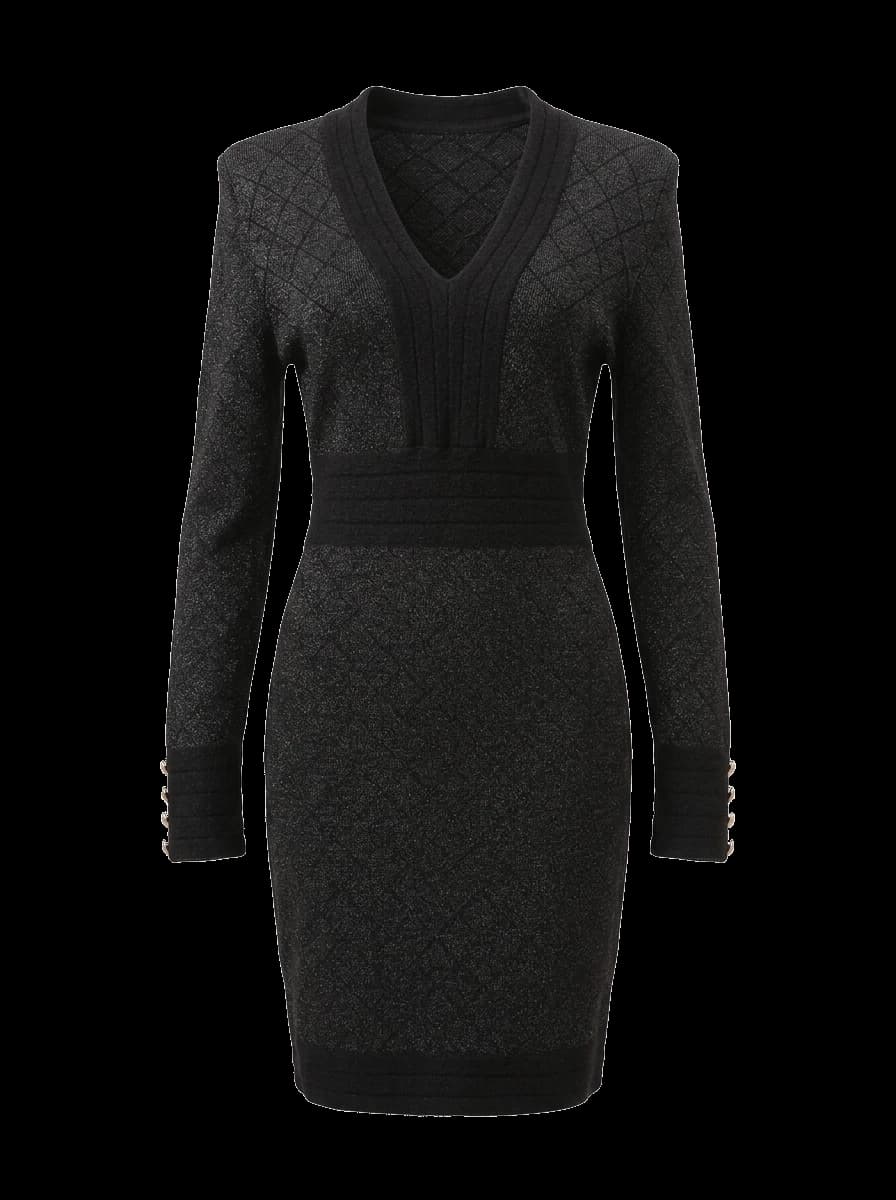 Balmain Black Nylon Long Sleeve Dress — photo 1