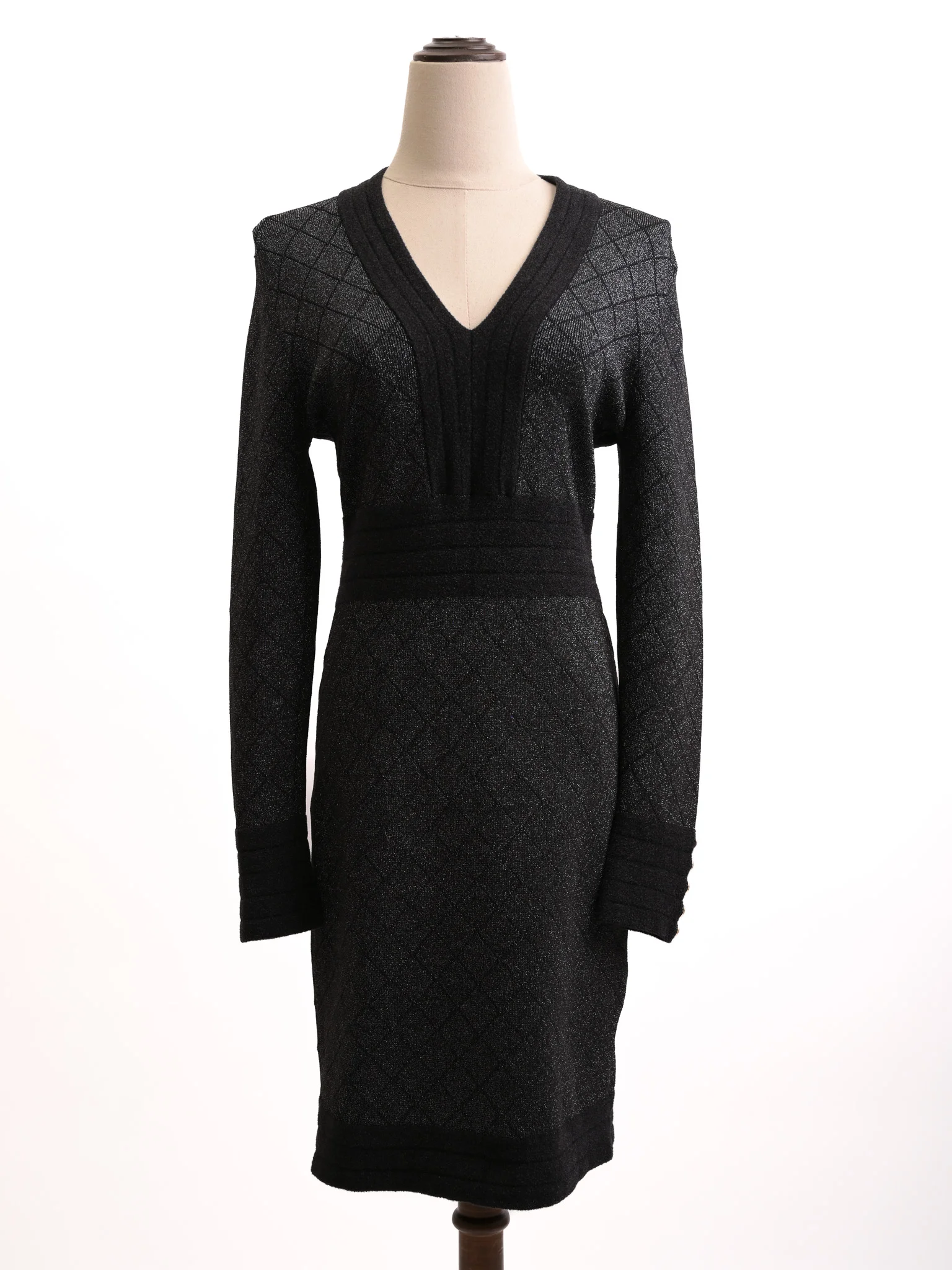 Balmain Black Nylon Long Sleeve Dress — 2