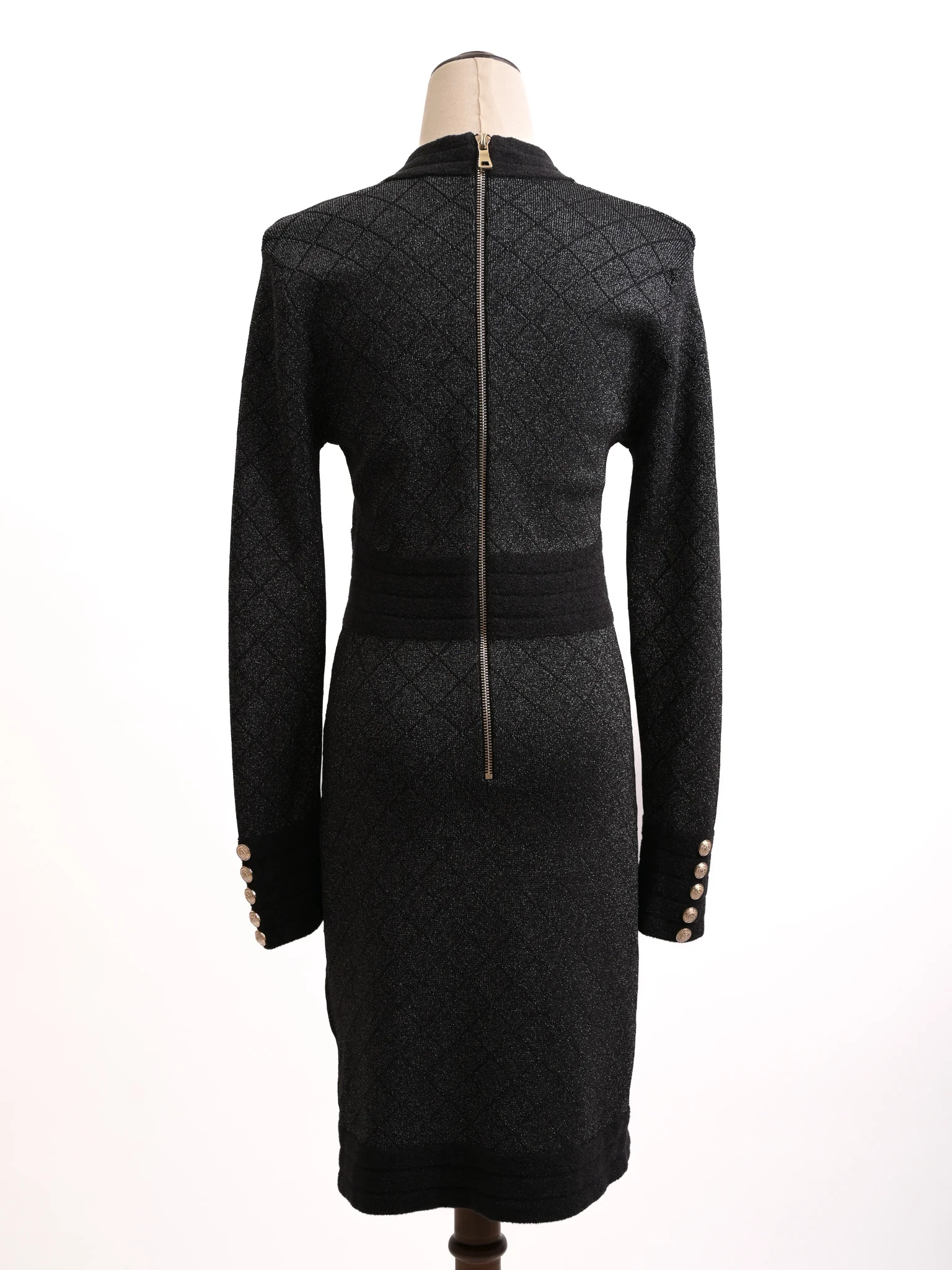 Balmain Black Nylon Long Sleeve Dress — 3