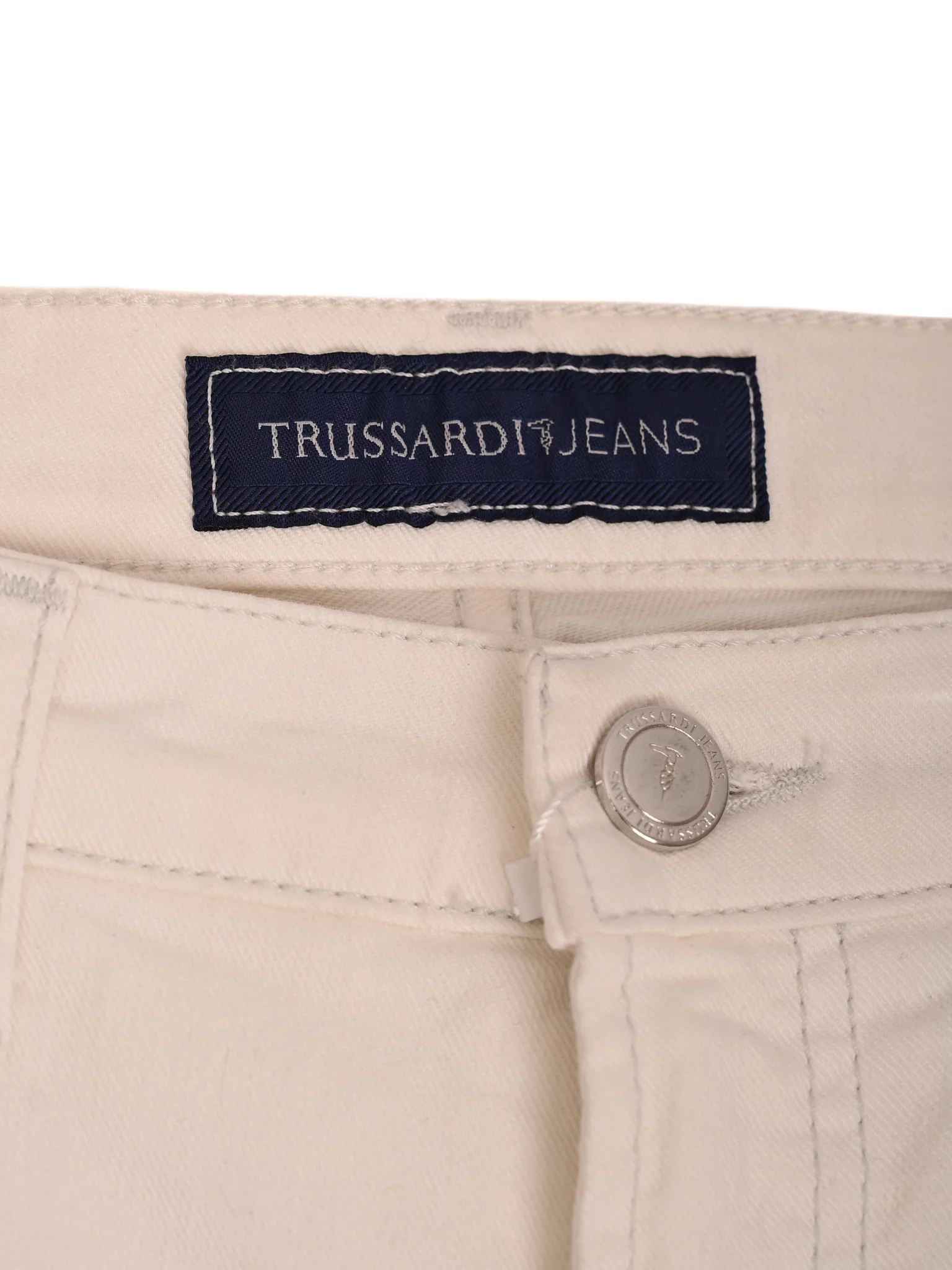 Trussardi White Cotton Casual Trousers — 3