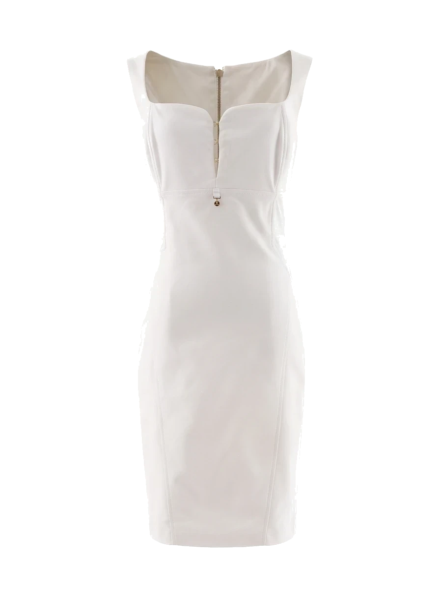 Elisabetta Franchi White Cotton Cocktail Dress — 1