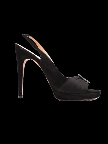 Casadei Black Leather High Heel Sandals — 1