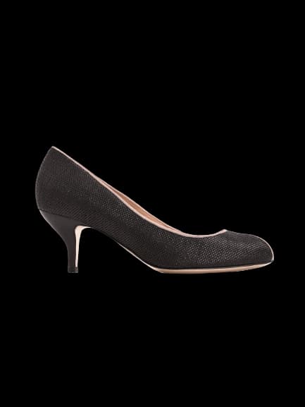 Fabi Black Leather Low Heel Pumps — photo 1