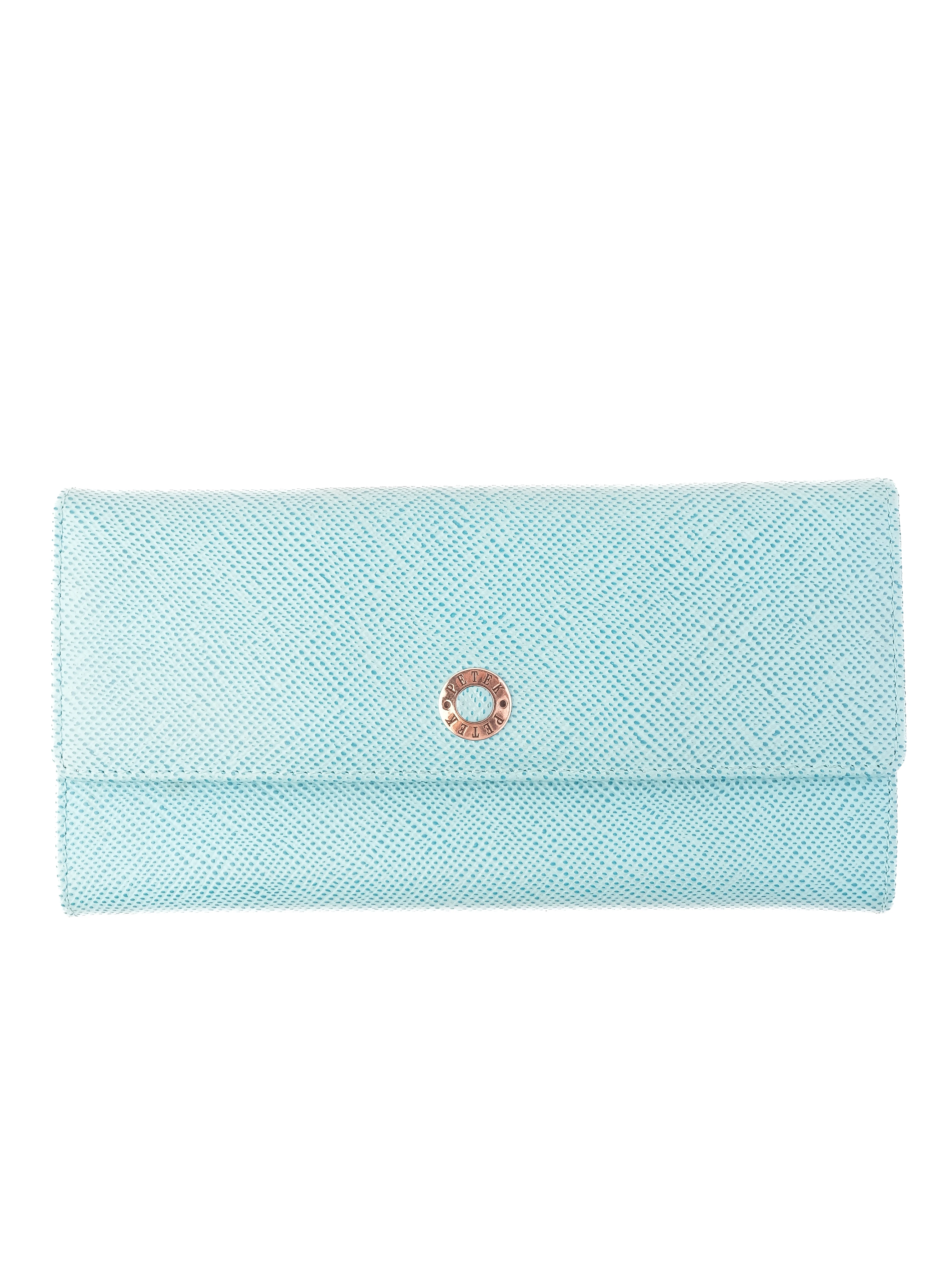 Designer Blue Leather Clutch — 2