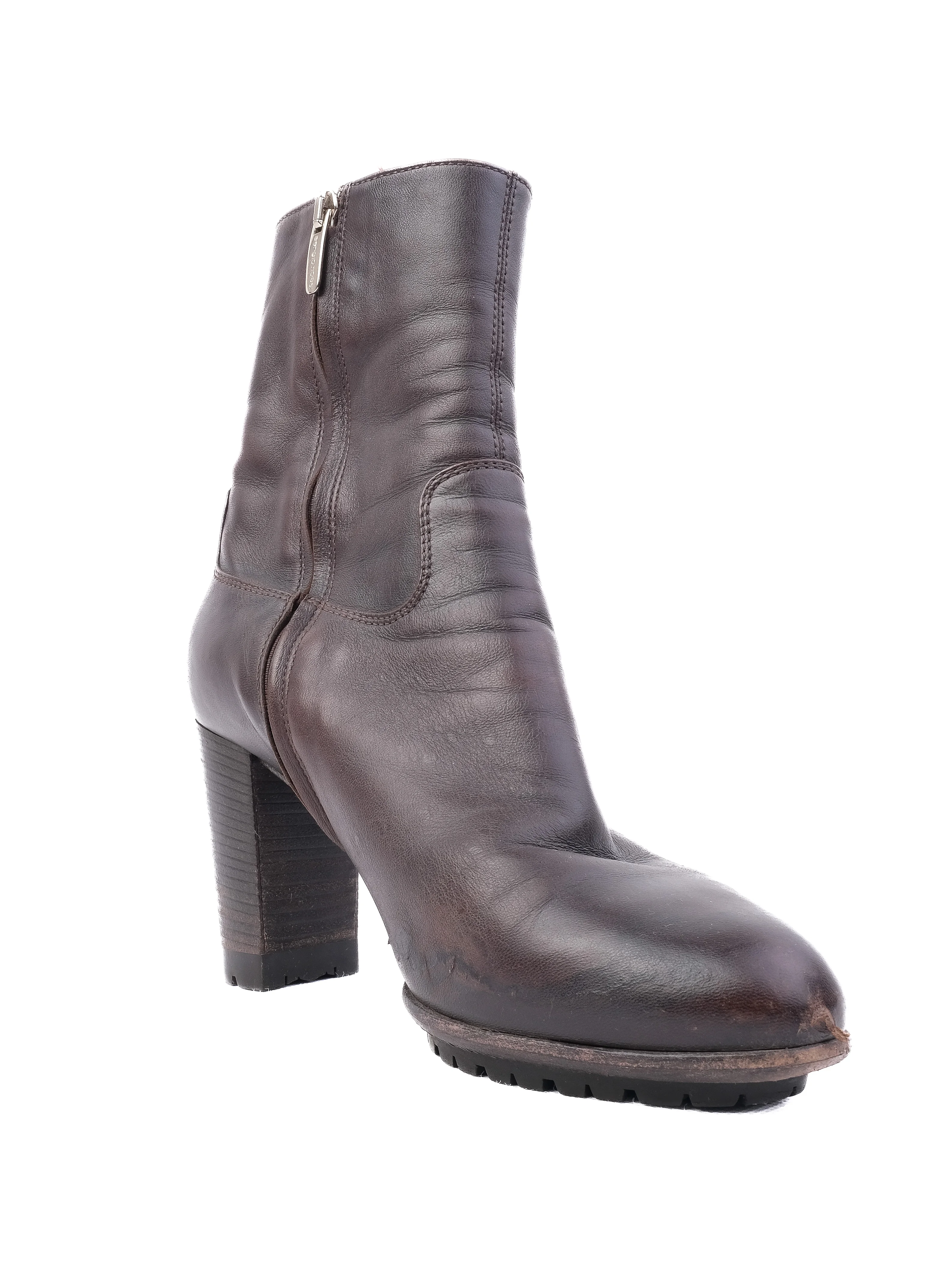 Sergio Rossi Orange Leather Boots — 2