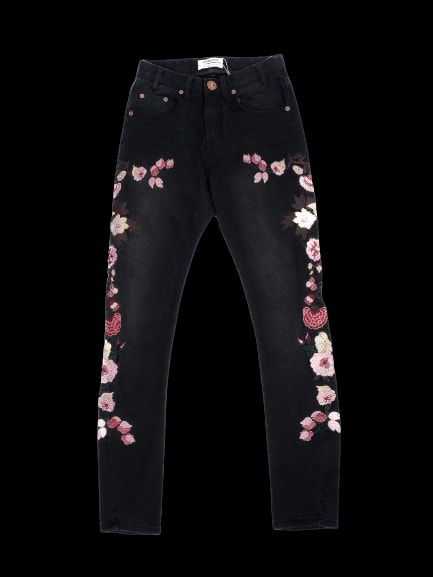 One X Onetespoon Black Cotton Straight Jeans — 1