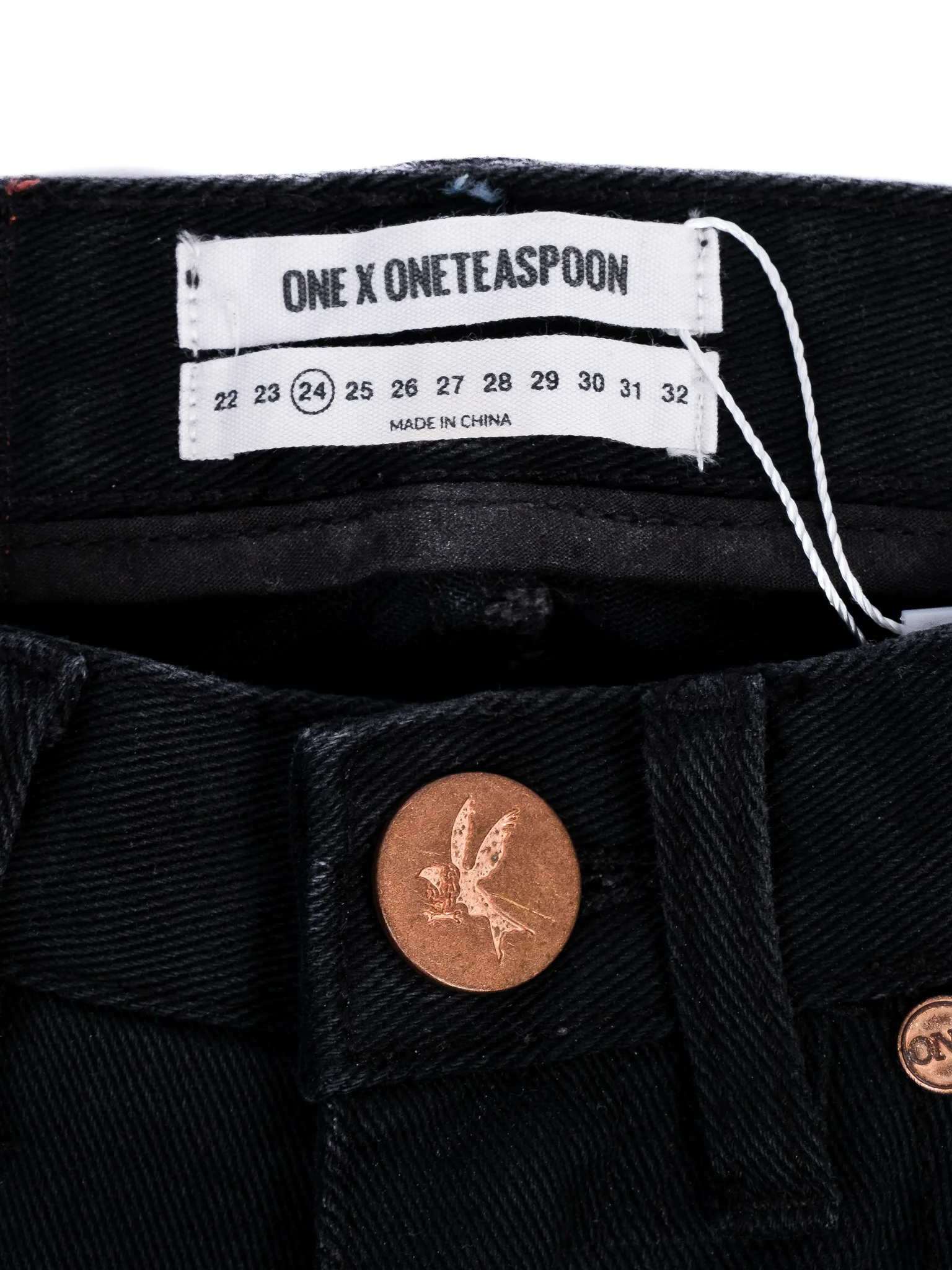 One X Onetespoon Black Cotton Straight Jeans — 2