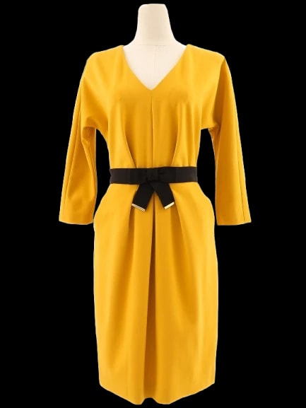 Luisa Spagnoli Yellow Viscose Cocktail Dress — 1
