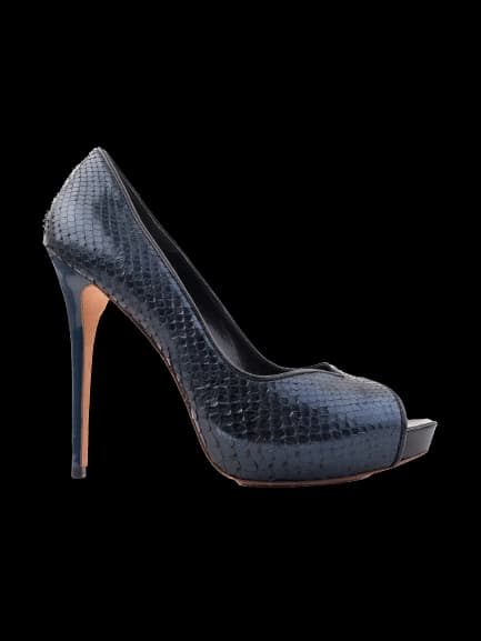 Alexander McQueen Blue Leather Shoes