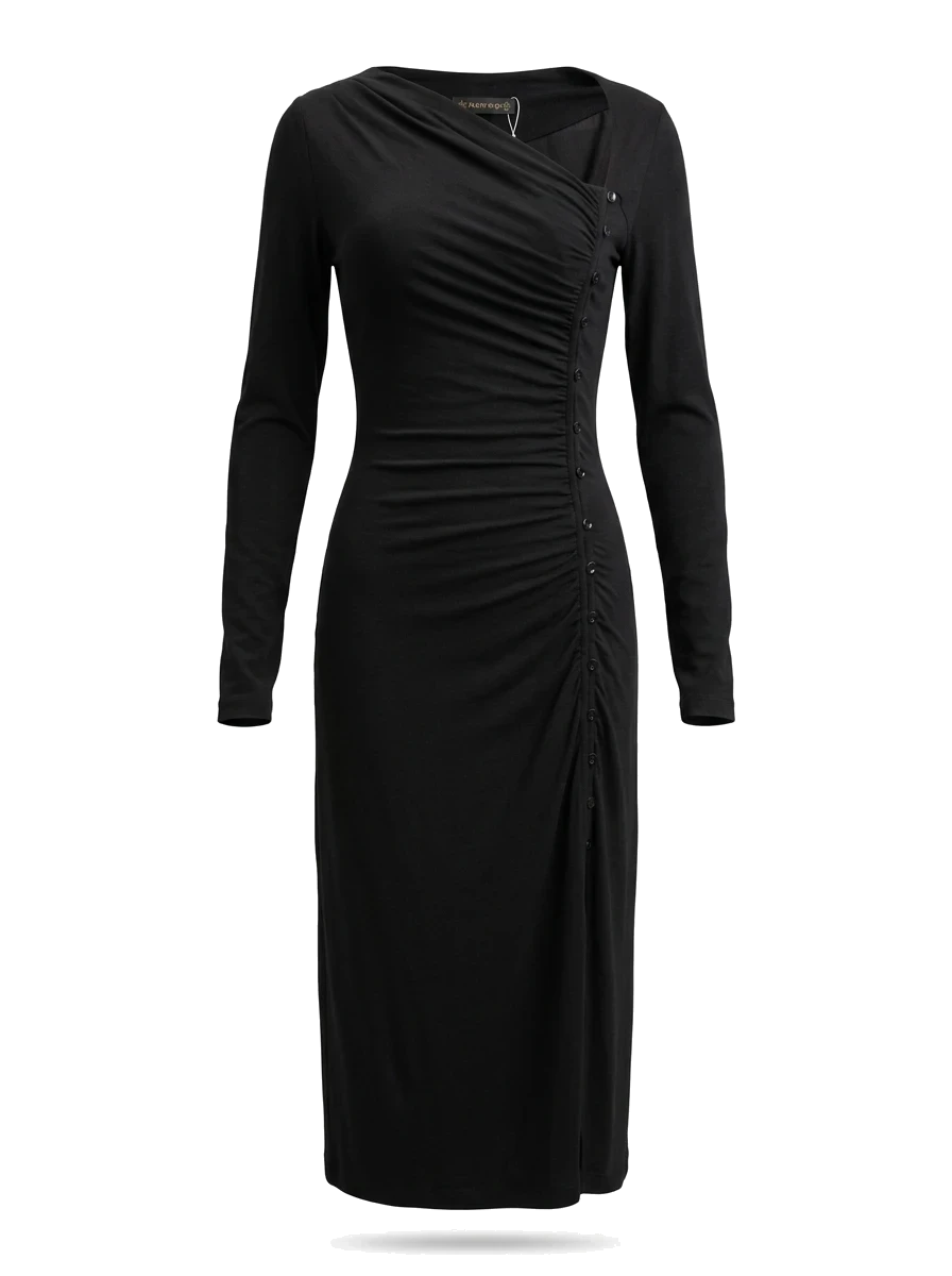 Plein sud Black Viscose Long Sleeve Dress — 1