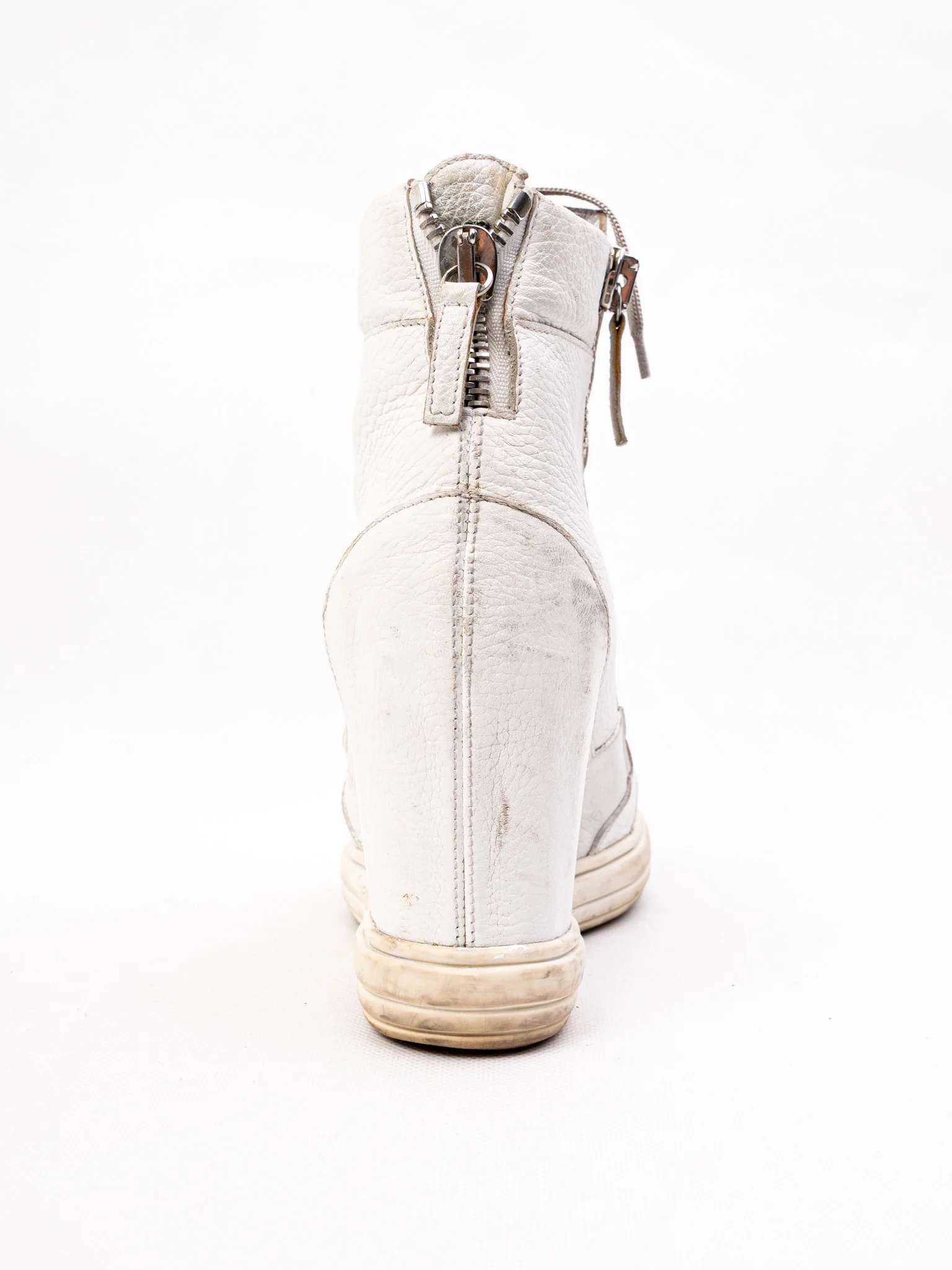 Gianmarco Lorenzi White Leather Canvas Sneakers — 2