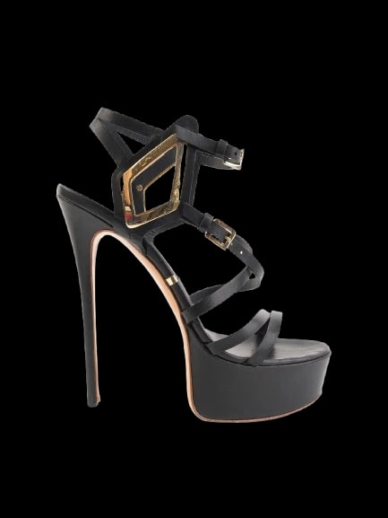 Gianmarco Lorenzi Black Leather Sandals — 1