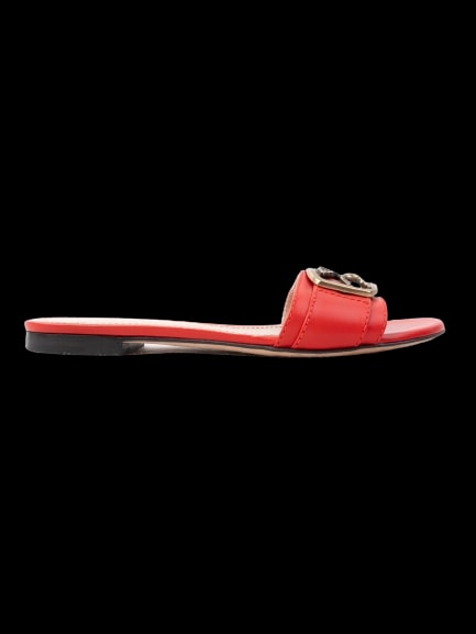 Etro Red Leather Slides — 1