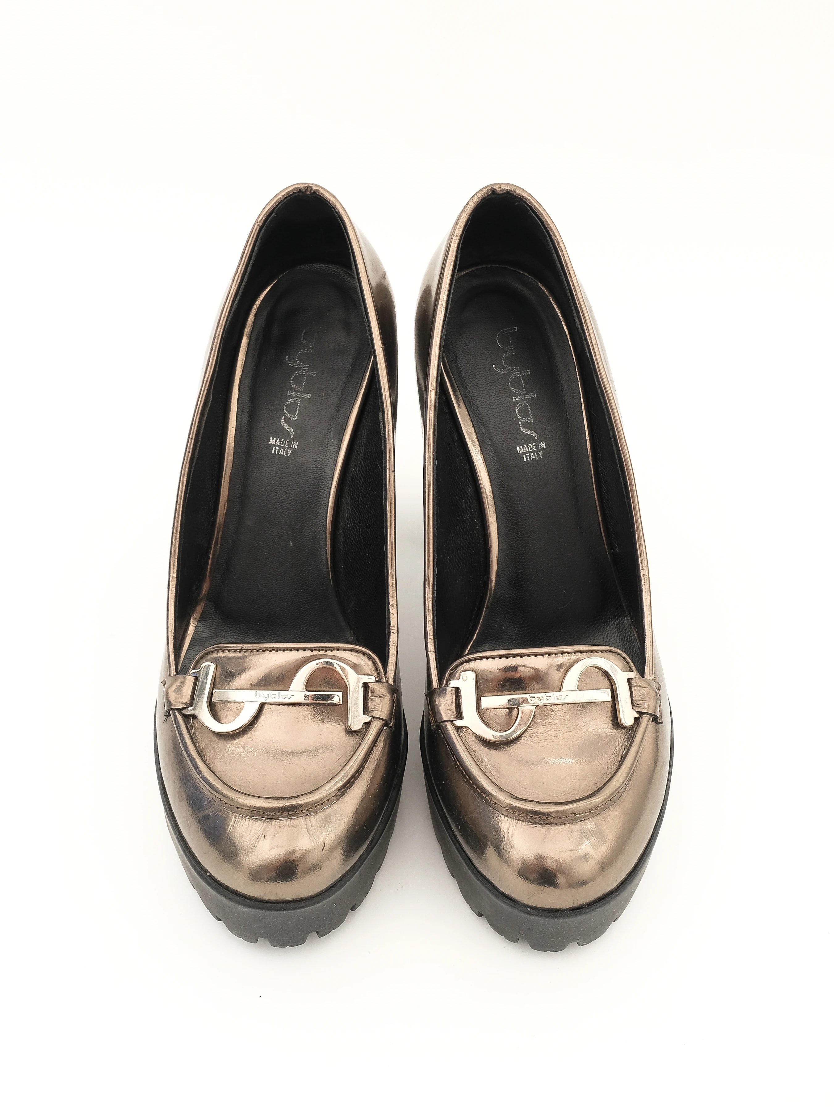 Byblos Gray Leather Pumps — 3