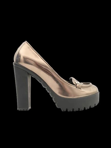 Byblos Gray Leather Pumps