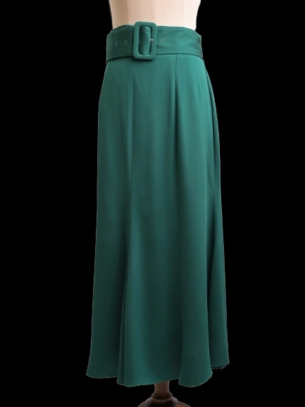 Uterque Green Viscose Maxi Skirt — 1