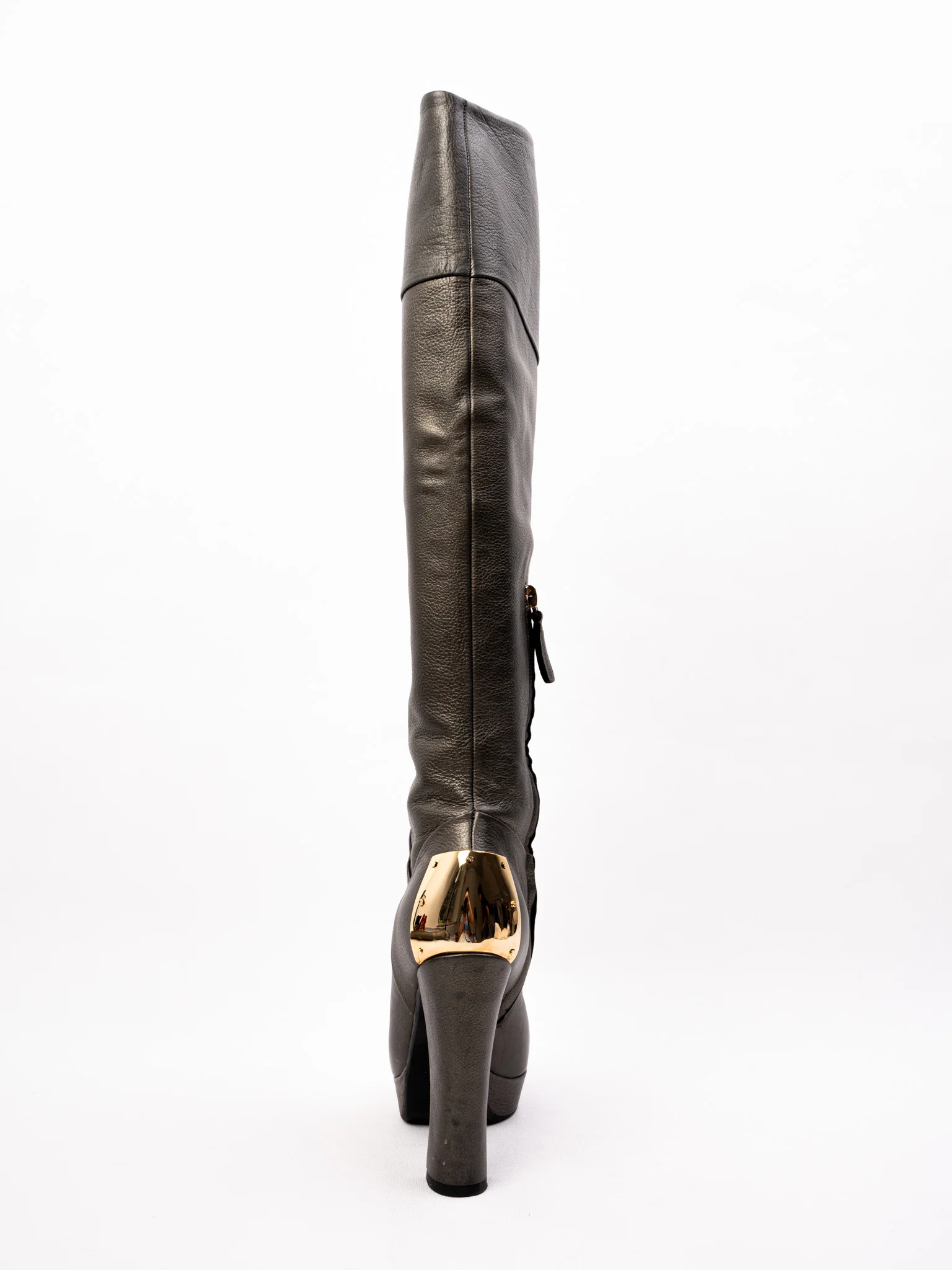 Baldan Gray Leather Boots — 2