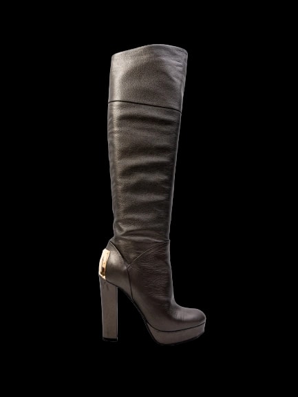 Baldan Gray Leather Boots — 1