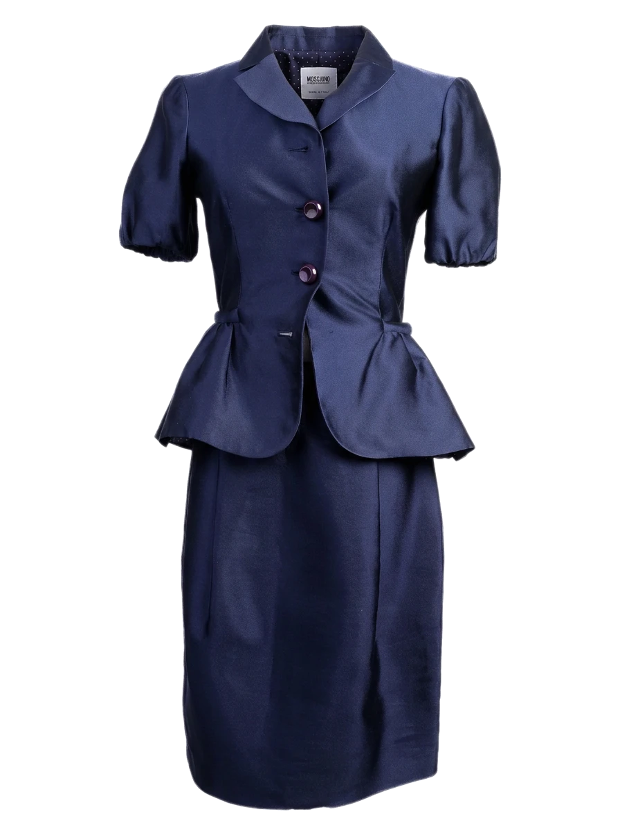 Moschino Blue Polyester Skirt Suit — 1