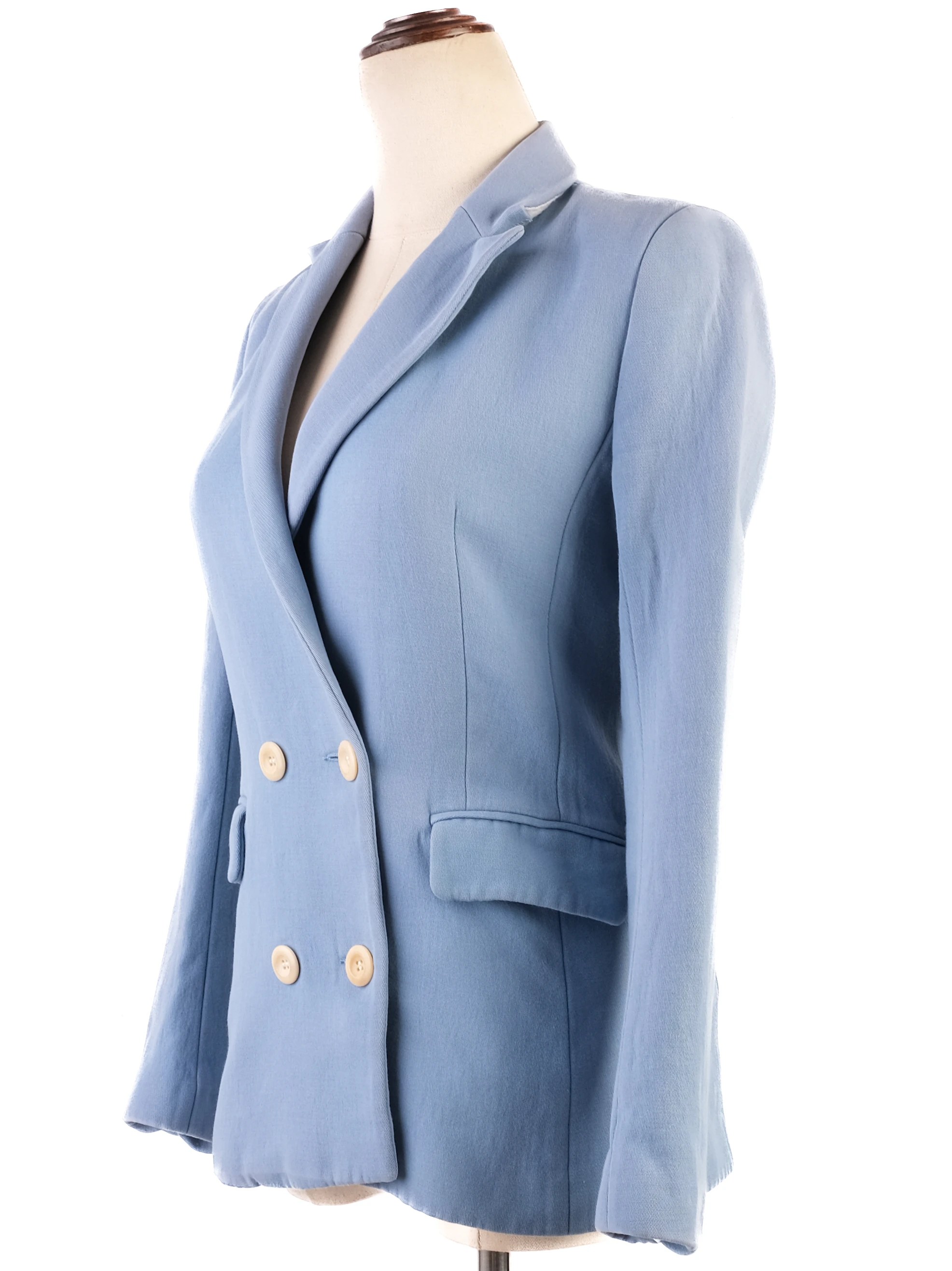 Sandro Blue Cotton Blazer — 3