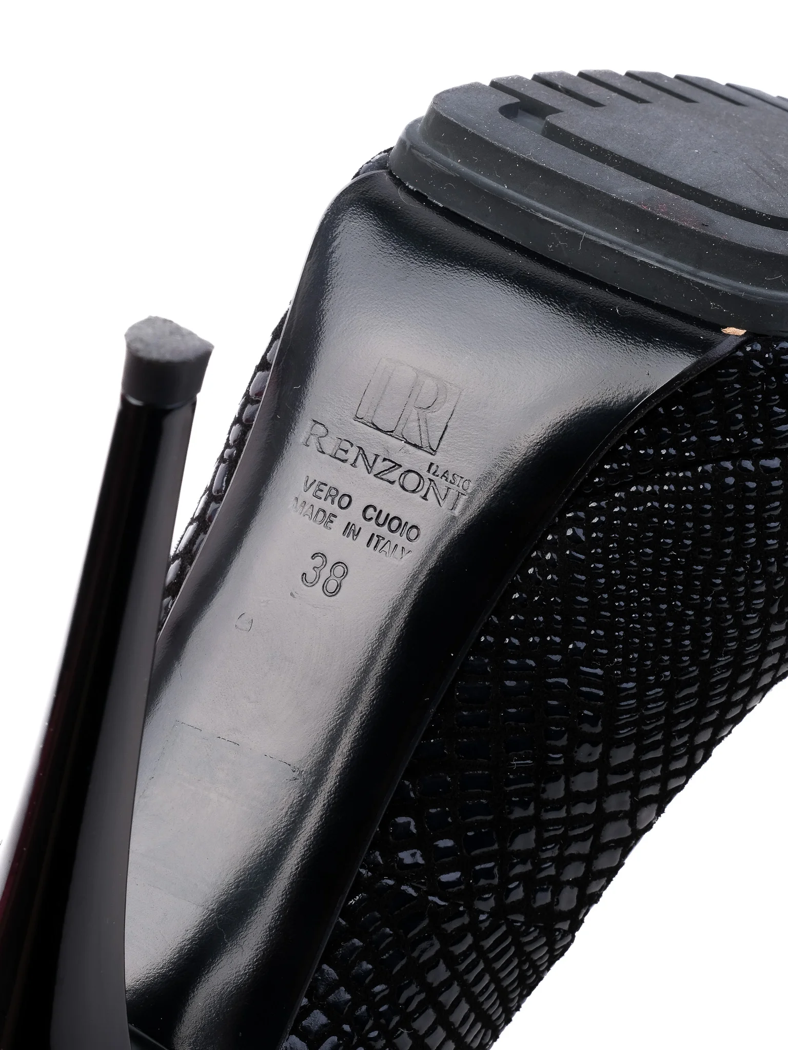 Renzoni Black Leather High Heel Pumps — 3