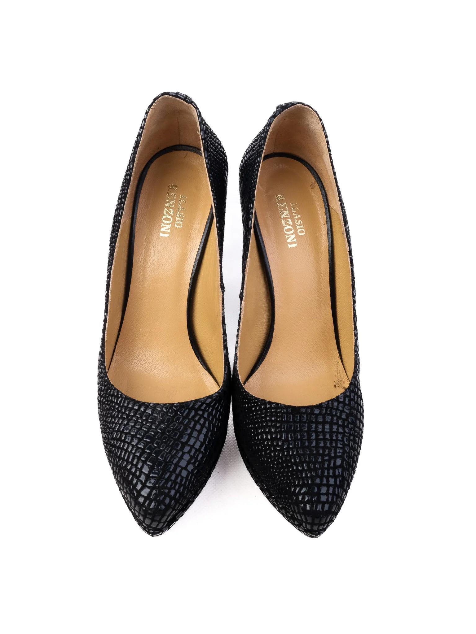 Renzoni Black Leather High Heel Pumps — 2