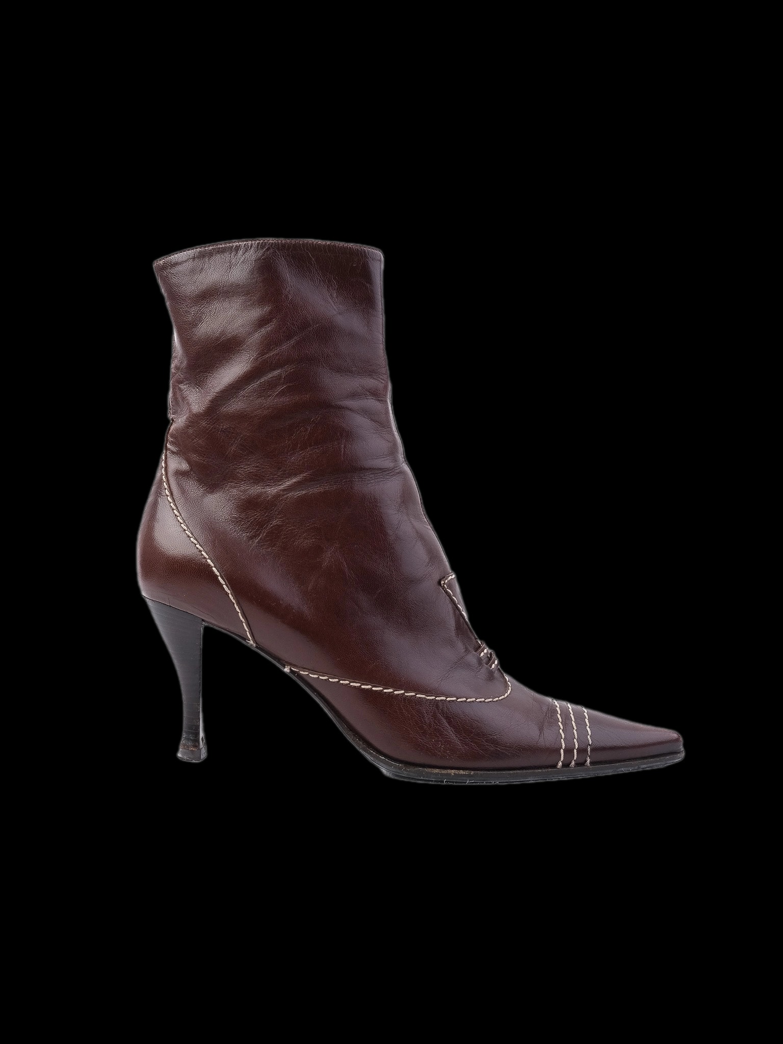 Sergio Rossi Orange Leather Ankle Boots — 1