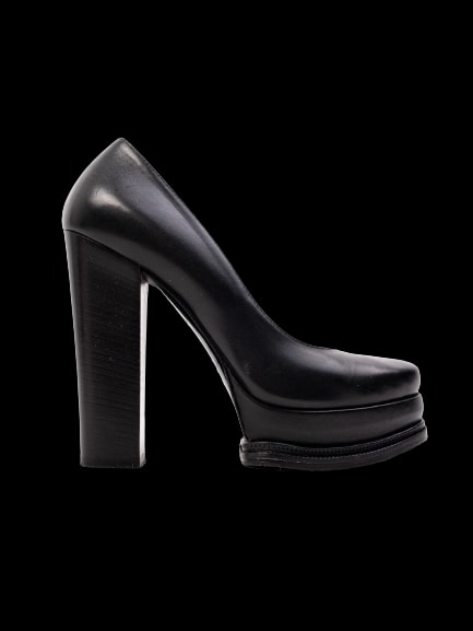 R&Renzi Black Leather High Heel Pumps — 1