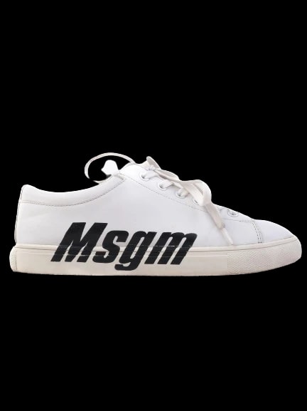 MSGM White Leather Canvas Sneakers — 1