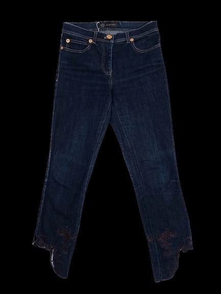 Versace Blue Cotton Straight Jeans — 3