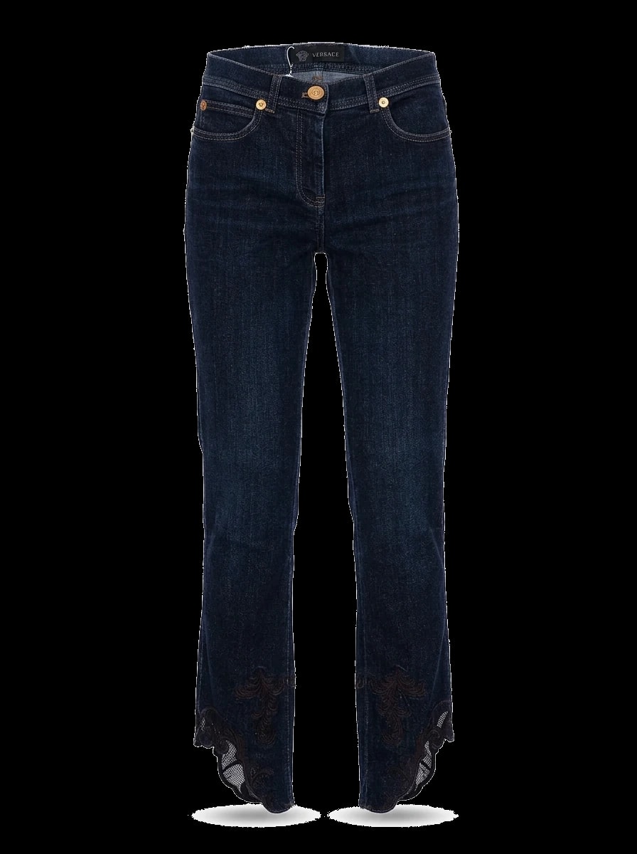Versace Blue Cotton Straight Jeans — 1