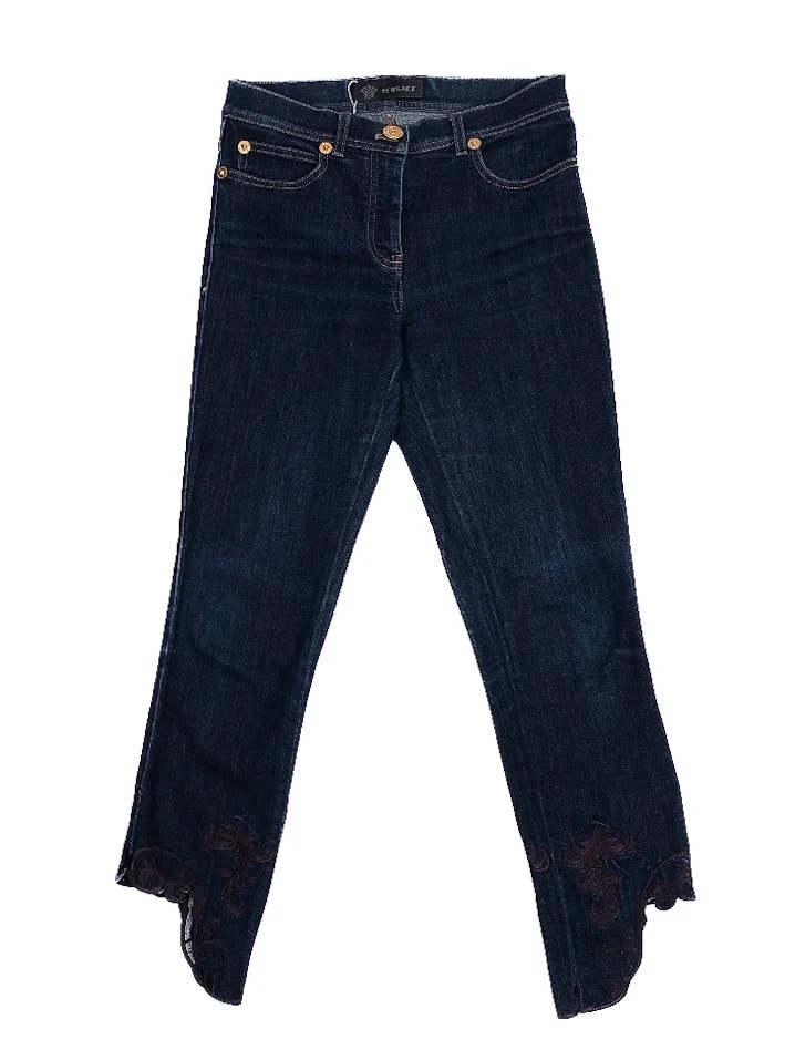 Versace Blue Cotton Straight Jeans — 2