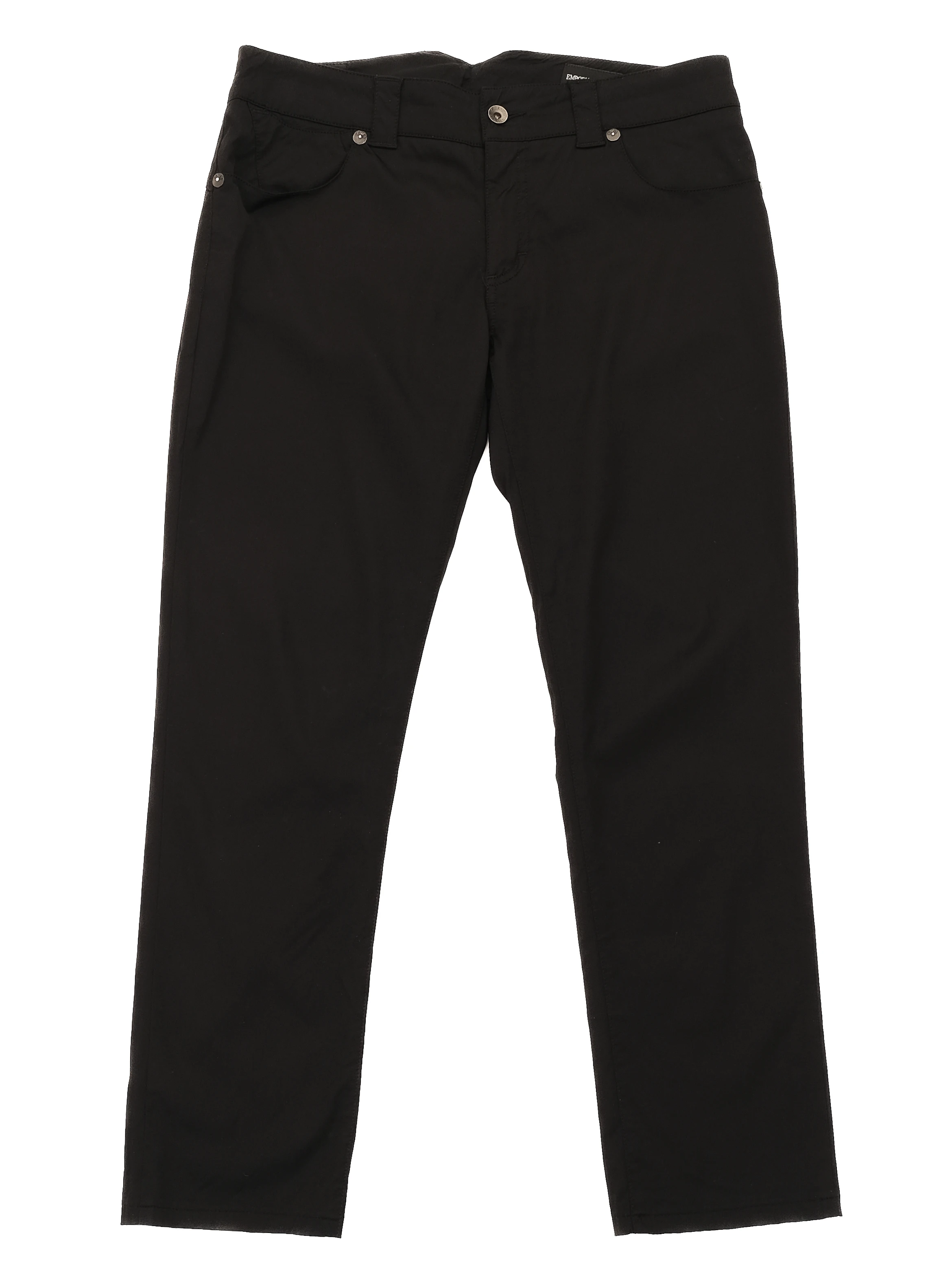 Emporio Armani Black Viscose Casual Trousers — 2